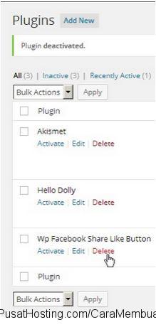Delete plugin tidak terpakai