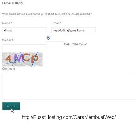 form komentar dengan captcha anti-spam