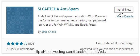 install plugin si captcta anti-spam