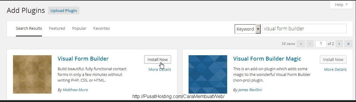 install plugin visual form builder