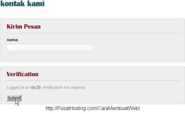 tampilan komentar dengan visual form builder