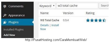 install plugin w3 total cache