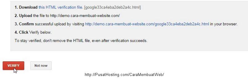 panduan verifikasi google webmaster tools