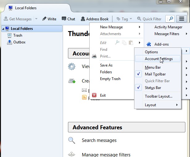 thunderbird add email account